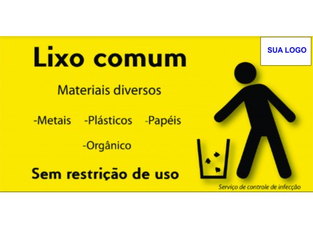 ETIQUETA IDENTIFICAÇÃO DE LIXO COMUM - ETIQUETA PARA HOSPITAIS